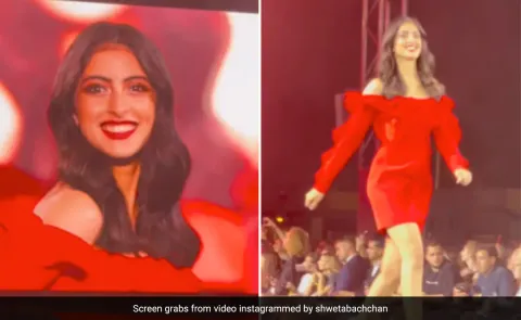 Amitabh Bachchan's Granddaughter, Navya Nanda Slayed In Red During Her Debut At L'Oreal Paris Show!