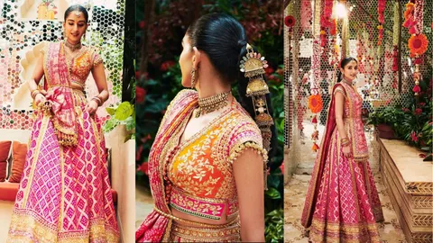 Radhika Merchant Stuns in Bandhani Lehenga and Family Jewels at Mameru Ceremony