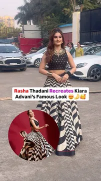 Rasha Thandani Creates Kiara Advani's Famous Monochrome Lehenga Look