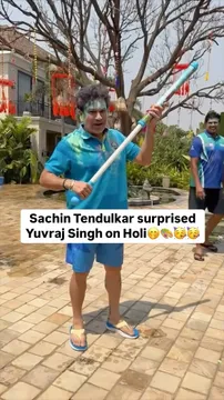 Sachin Tendulkar’s Epic Holi Prank: Surprises Yuvraj Singh with a Splash!