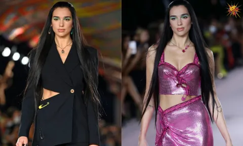 Dua Lipa Surprises Fans as she Makes Her Runway Debut at Versace FWS in Milan