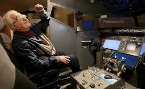 Jordan Man , 76 , flies the world from his homemade Basement cockpit !