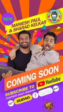 <em>Maniesh Paul offers a dramatically funny welcome to his next guest Sharad Kelkar on his show</em>