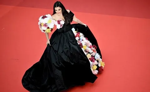 Aishwarya Rai Bachchan brought the drama to the red carpet at the Cannes Film Festival.