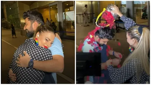 Rakhi Sawant showers her love on boyfriend Adil Khan he says, I love her a lot!!