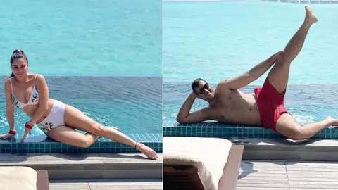 Shraddha Arya's husband recreates her bikini pose, she calls him 'weird'. See pics!