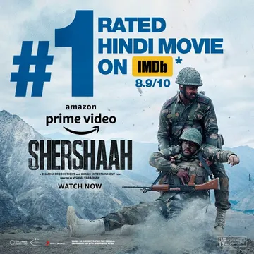 AMAZON ORIGINAL MOVIE SHERSHAAH BECOMES THE MOST POPULAR ORIGINAL-LANGUAGE HINDI FILM ON IMDb