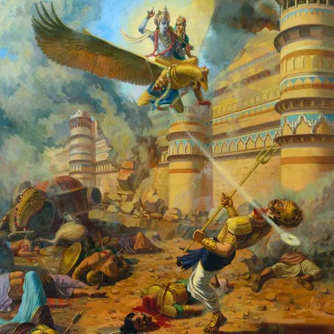 श्रीकृष्ण द्वारा राक्षस नरकासुर के वध की कथा - बच्चों के लिए हिंदू धर्म