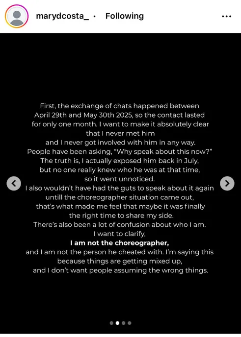 मैरी डि'कोस्टा ने अपनी तरफ से ये बातें क्लीयर की हैं।