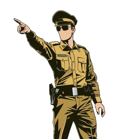 Indian policeman police officer in uniform | Premium AI-generated vector