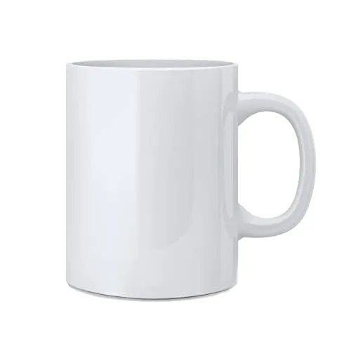 CHHAAP Glossy Finish Microwave Safe Ceramic Coffee Tea Milk Royal Plain White Mug 350ml (Pack of 1) PLW-01