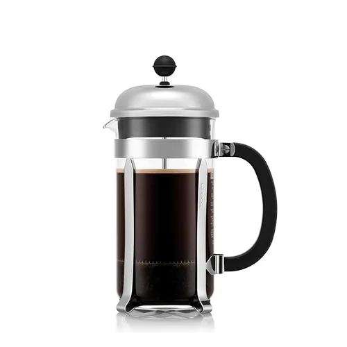 Bodum CHAMBORD Coffee &amp; Tea Maker, French Press Coffee Maker, Stainless Steel &amp; Heat-Resistant Borosilicate Glass, The Original French Press, Made in Europe, 8 cup, 1 liter, 34 ounces