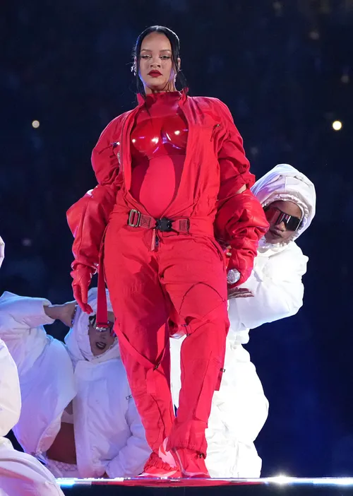 rihanna at the apple music super bowl lvii halftime show