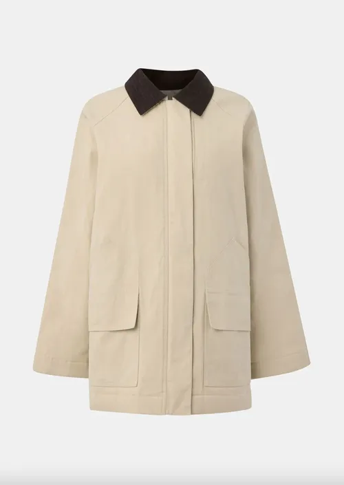 Neutral Fern Waxed Barn Jacket