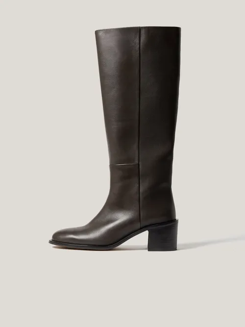 Leather Heeled Riding Boot