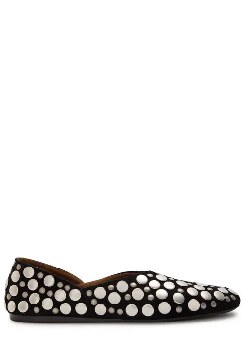 KHAITE Jane stud-embellished leather ballet flats