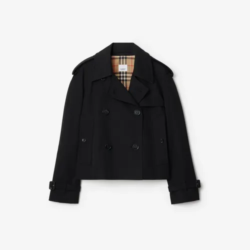 Cropped Gabardine Trench Jacket