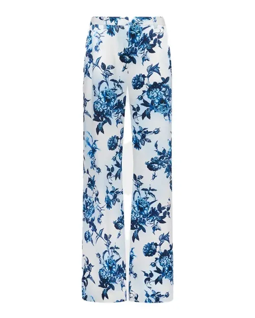 Painterly Floral Pilar Wide-Leg Pants