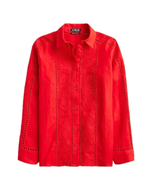 Gar&ccedil;on Classic Shirt in Eyelet Linen