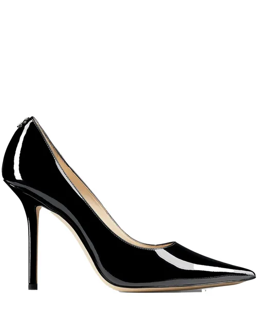 Love 100 Black Patent Leather Pointed-Toe Pumps