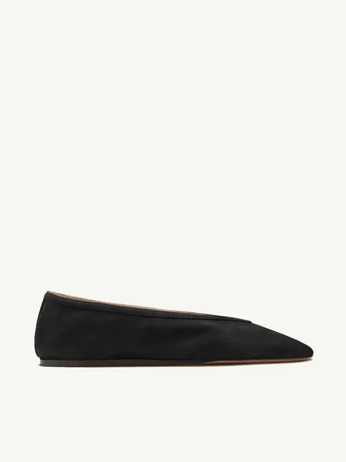Luna Black Suede Slipper