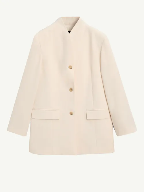 High Neck Satin Blazer