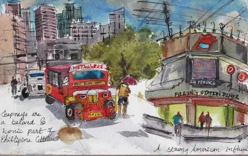 6. Jeepney and American-inspired Filling Station