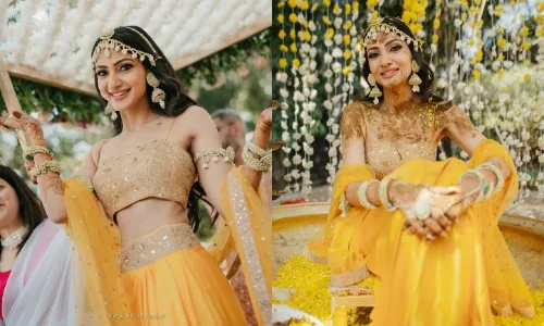 Neelam Upadhyaya, sister-in-law to Priyanka Chopra Jonas, wore floral jewellery for her haldi function