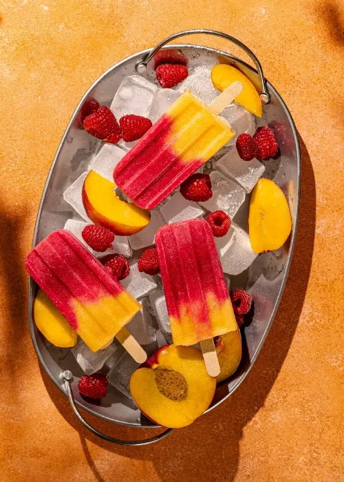 Peach ice pops