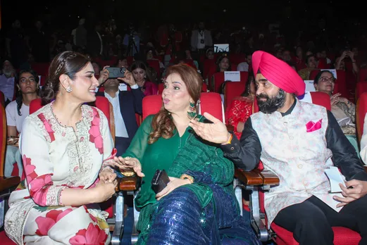 Charan Singh Sapra with Raveena Tandon