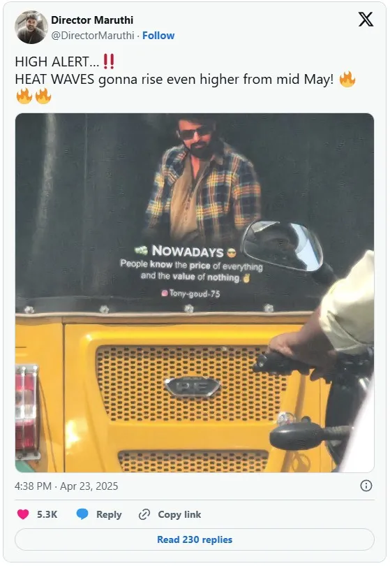 Maruthi Raja Saab Tweet