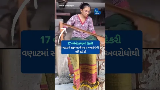 17 વર્ષની કચ્છની દીકરીએ વણાટથી પિતાનું નામ રોશન કર્યું. #kutchhiGirl #weavers #Gujarat #navaratri