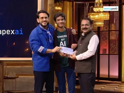 Teen entrepreneur Jaiwardhan Tyagi with his father Kumar and boAt co-founder Aman Gupta