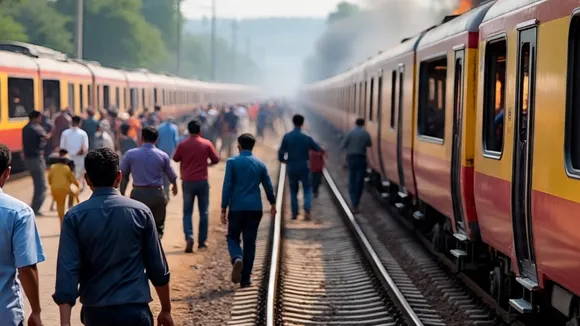 ट्रेन में आग लगने से हड़कंप मच गया.  (Photo: AI-generated)