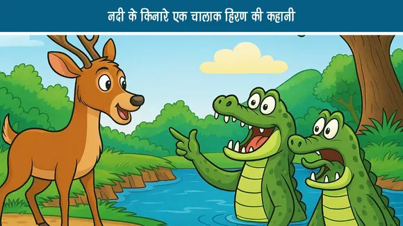 नदी के किनारे एक चालाक हिरण की कहानी