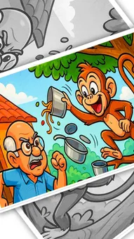 लालची बंदर की कहानी: चने ने पकड़वाया (The Greedy Monkey’s Tale: Trapped by Chickpeas)