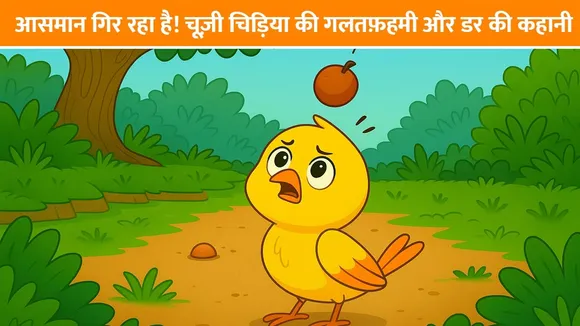 आसमान गिर रहा है! चूज़ी चिड़िया की गलतफ़हमी और डर की कहानी