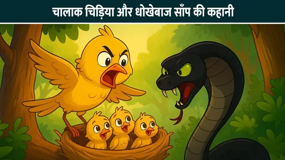 चालाक चिड़िया और धोखेबाज साँप की कहानी | Best Hindi Moral Story