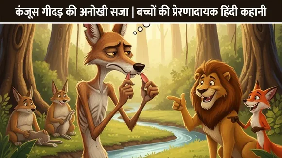 कंजूस गीदड़ की अनोखी सजा | बच्चों की प्रेरणादायक हिंदी कहानी