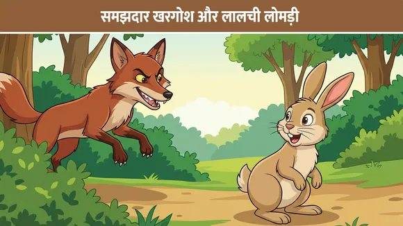 बच्चों की जंगल कहानी: समझदार खरगोश और लालची लोमड़ी