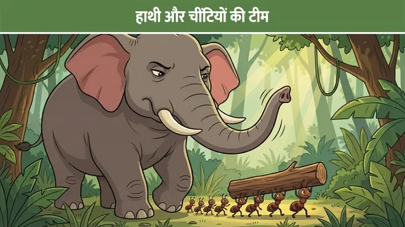 बच्चों की जंगल कहानी: हाथी और चींटियों की टीम