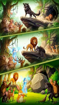 Jungle Ki Kahani: चालाक भेड़िया, जादुई गुफा और बहादुर शेर