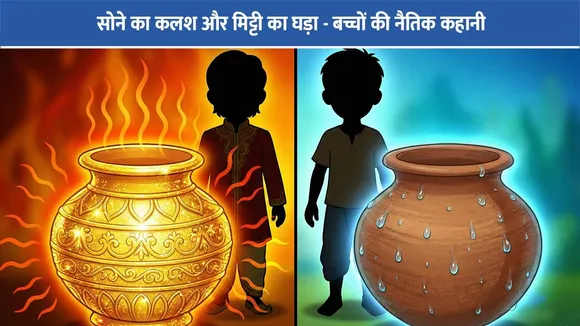 सोने का कलश और मिट्टी का घड़ा - बच्चों की नैतिक कहानी