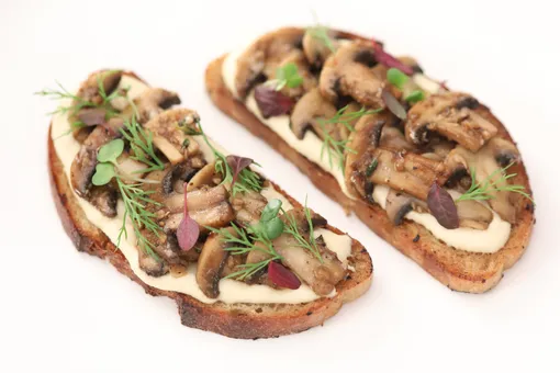 Mushroom Hummus Toast