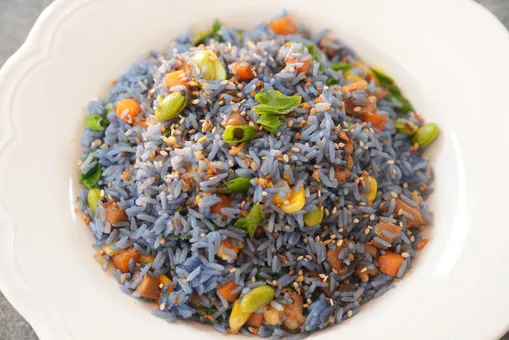 Blue Pea And Walnut Fried Rice