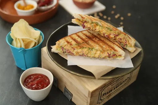 Tandoori Soya Chaap Sandwich