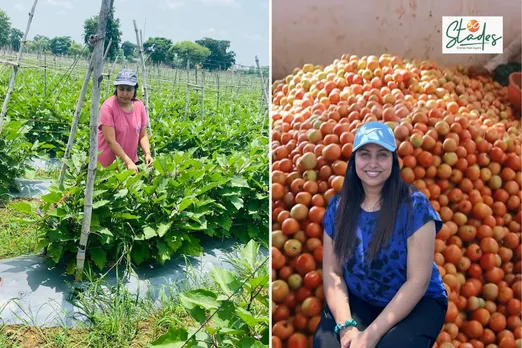 Smarika Chandrakar, an engineer-MBA farmer, at her farm in  Charmudiya village in Chhattisgarh’s Dhamtari district 