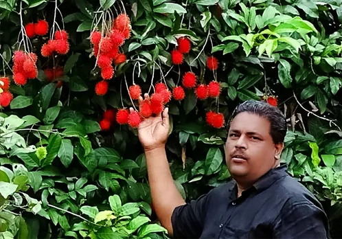 Biju Narayanan at his farm in Kannur