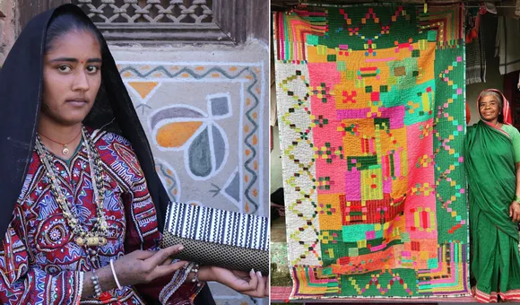 Five women entrepreneurs empowering tribal women. Pic: Anitha Reddy, Pabiben Rabari