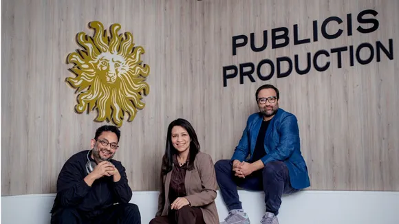 Interior view of a modern, high-tech content production studio with editing suites and CGI workstations, symbolizing the new Publicis Groupe India facility.